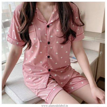 Anya Cotton Nightsets- Shorts - Alamode By Akanksha