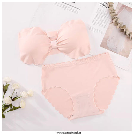 Pink - Luxury Scalloped Lingerie Set
