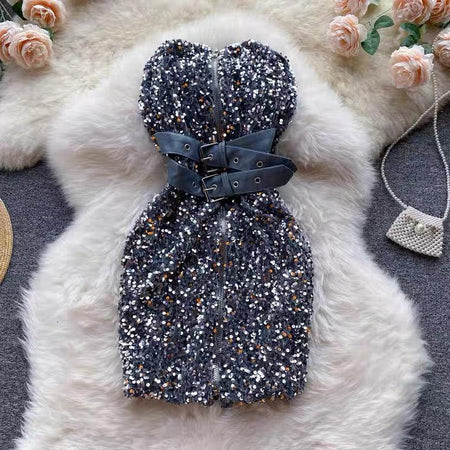 Silver - Helly Party Sequined Dress