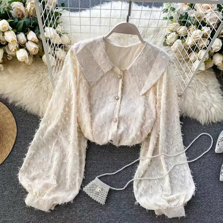 Beige - Cribble Statement Top