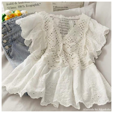 White - Mertha Eyelet Blouse