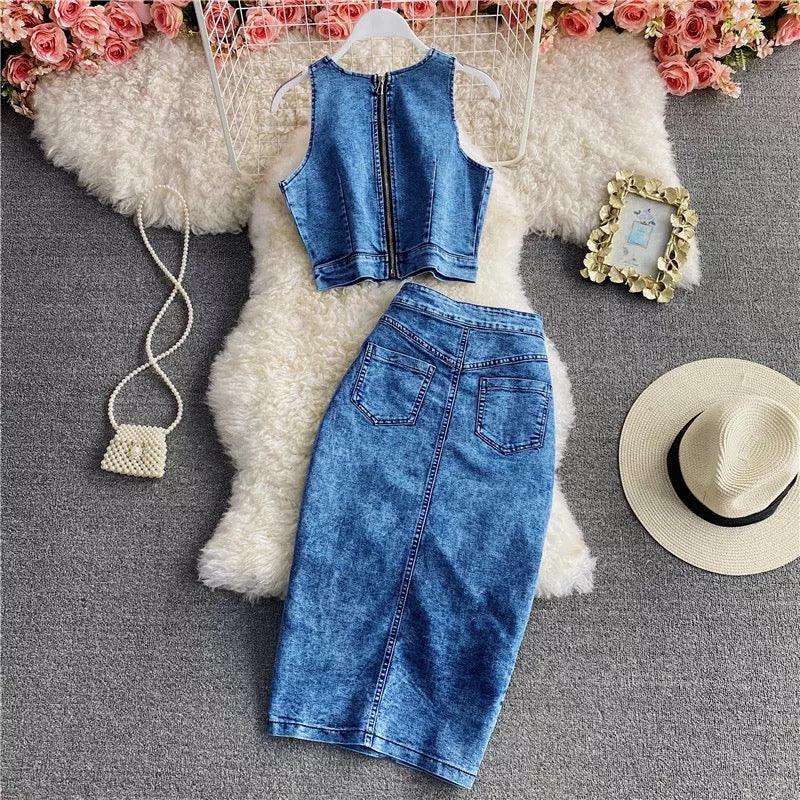 Frosted Denim Coords - Alamode By Akanksha