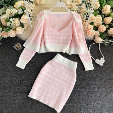 Pink - Plaid Coord Set