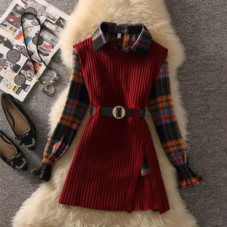 Maroon - Ivy Two Piece Knit Set
