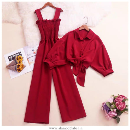 Red - Whitney Jumpsuit and Cape
