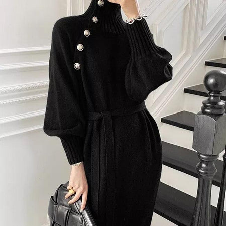Black - Sikura Winter Dress