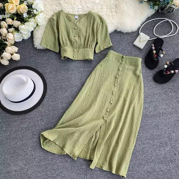 Roger Buttoned Coord Sets - Alamode By Akanksha
