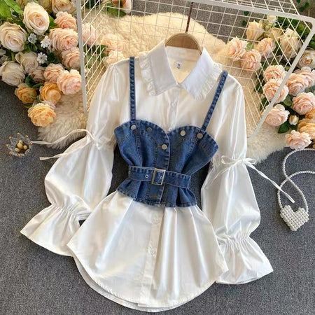 White - Tarly Blouse with Corset