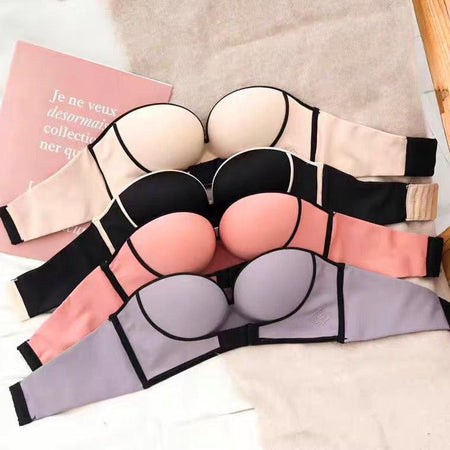 Beige - Derek Push Up Bralettes