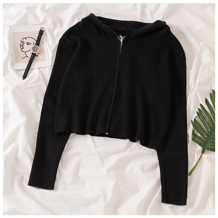 Black - Tolio Cropped Hoodie