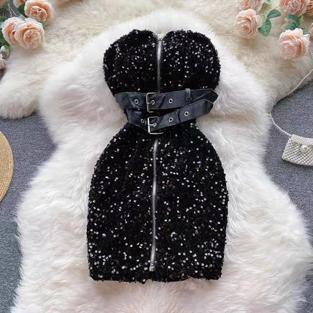 Black - Helly Party Sequined Dress