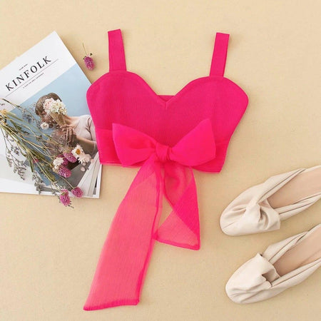 Fuschia Luxury Bow Tops - Alamode By Akanksha