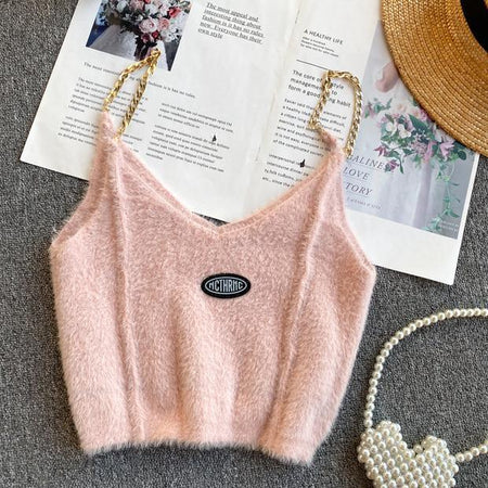 Pink - Fuzzy Cami Top