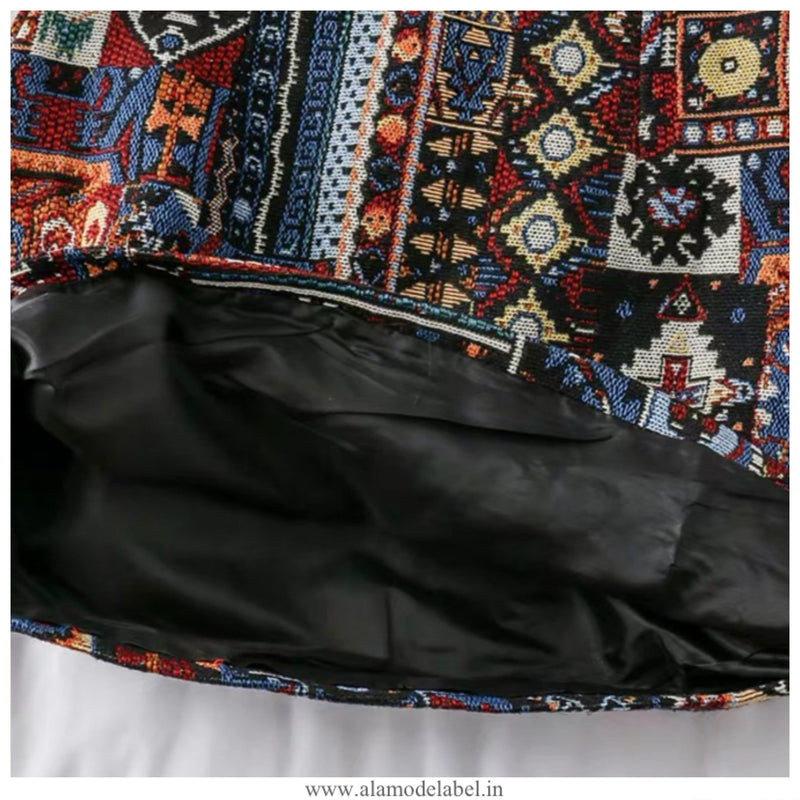 Vintage Tesla Embroidered Skirt - Alamode By Akanksha