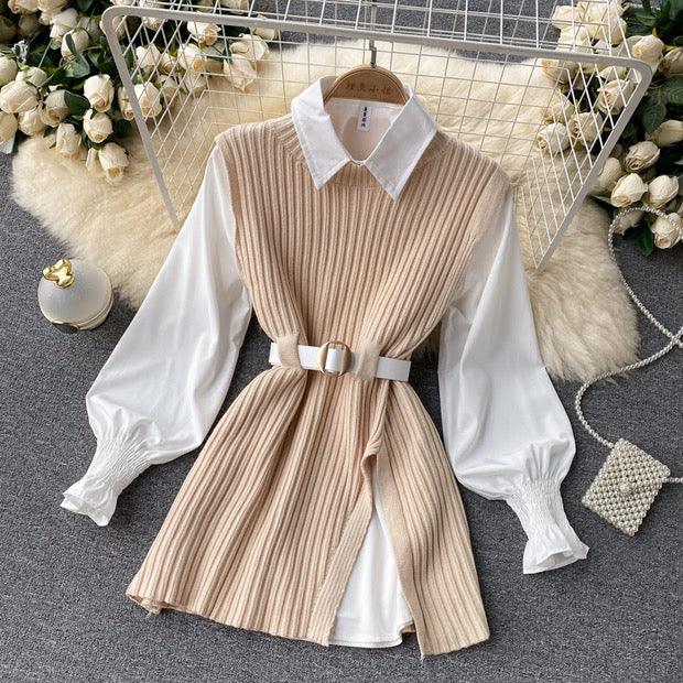 Henley Two Piece Knit Set - Alamode By Akanksha
