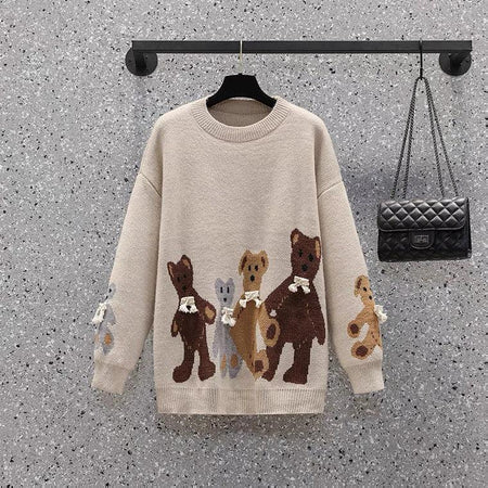Beige - Saddle Statement Sweater Dress