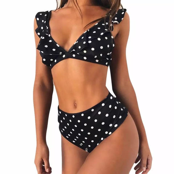 Polka Ruffled Bikinis - Alamode By Akanksha