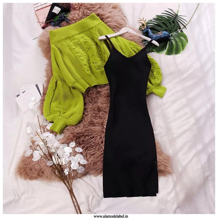 Green - Renny Luxury Pullover with Dress