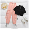 Black top, Peach Pants Set