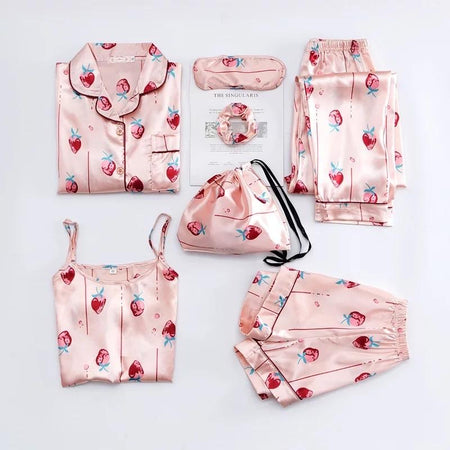 Femme Satin 7 Pc Nightsets - Alamode By Akanksha