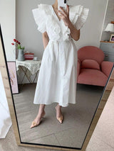 Mimi Ruffled Cotton Dress - Alamode By Akanksha