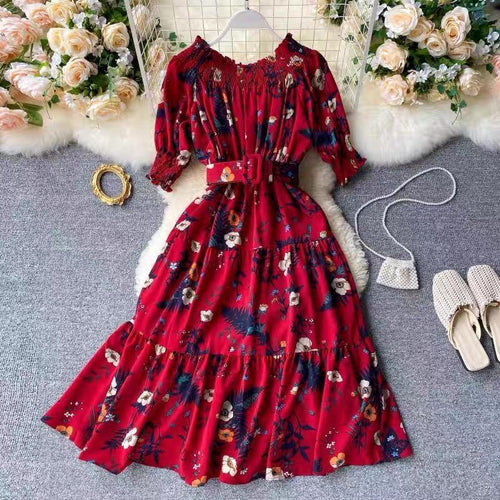 Cerda Belted Floral Dress - Alamode By Akanksha