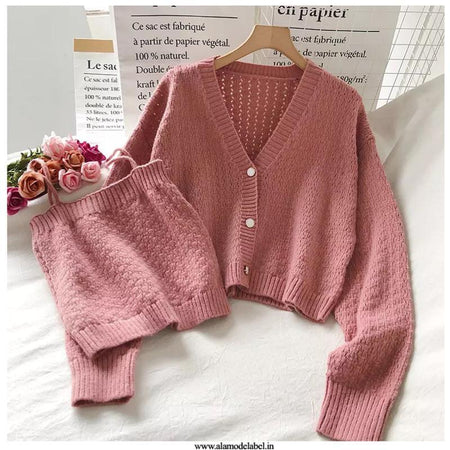Peach - Mindy Luxury Sweater Sets