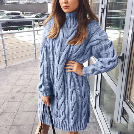 Blue - Sertha Luxury Woolen Dress