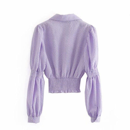 Clara Gingham Statement Blouse - Alamode By Akanksha