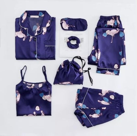 Femme Satin 7 Pc Nightsets - Alamode By Akanksha