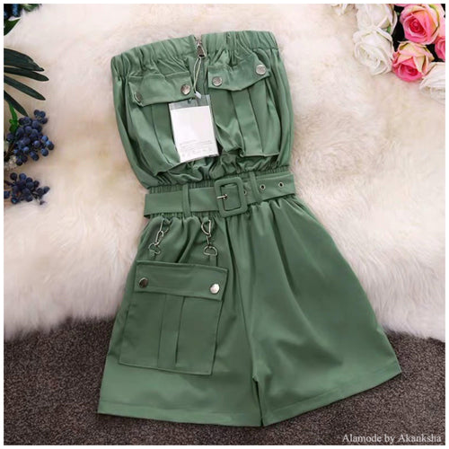 Ciana Belted Romper - Alamode By Akanksha