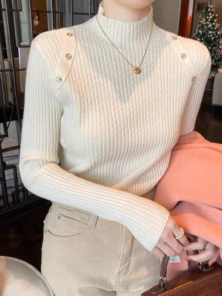 Beige - Derek Buttoned Sweaters