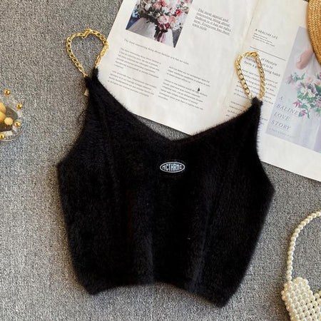 Black - Fuzzy Cami Top