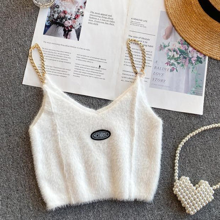 White - Fuzzy Cami Top