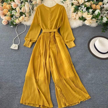 Mustard - Emily Pleated Jumpsuit