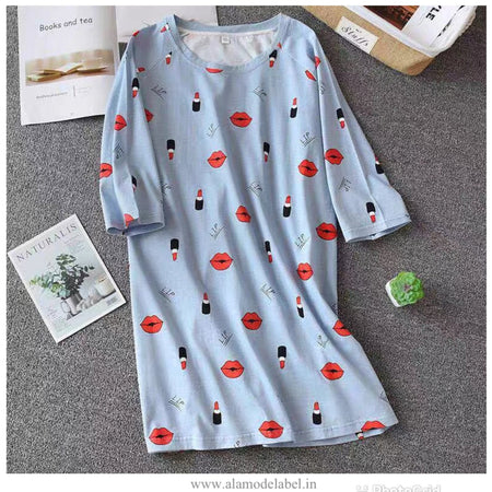 Blue Lipstick - Silvesta Cotton Nightdress