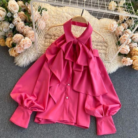 Pink - Hansel Bow Tie Blouse