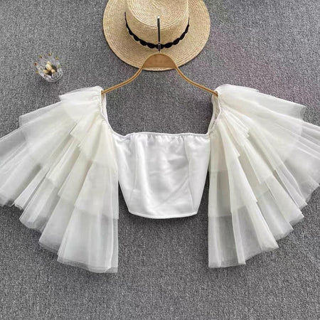 White - Moss Butterfly Top