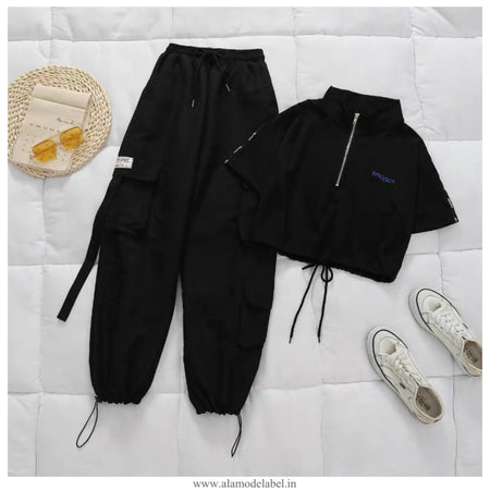 Black top, Black Pants Set - Betty Coord Sets