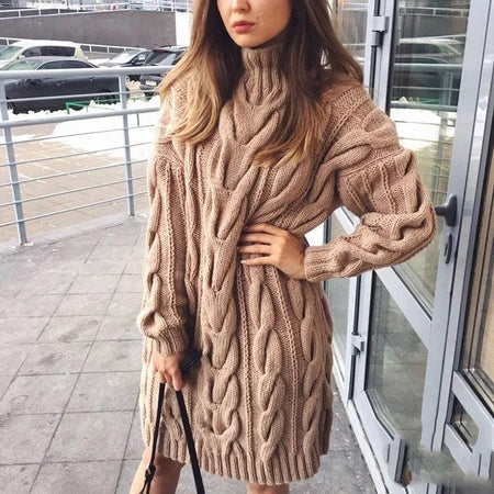 Brown - Sertha Luxury Woolen Dress