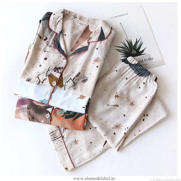 Fressia Cotton Nightsets - Alamode By Akanksha