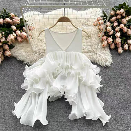 White - Lizzy Ruffled Blouse