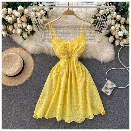 Yellow - Harry Eyelet Dress