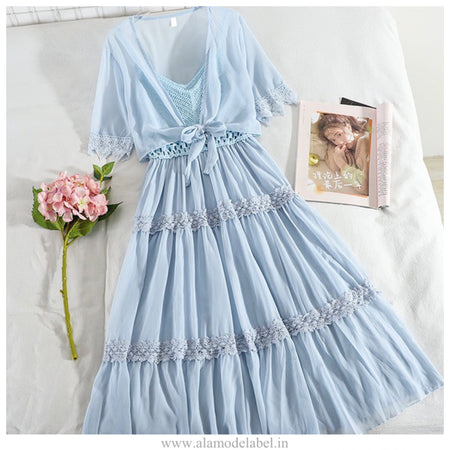 Pilbury Dress and Cape - Alamode By Akanksha