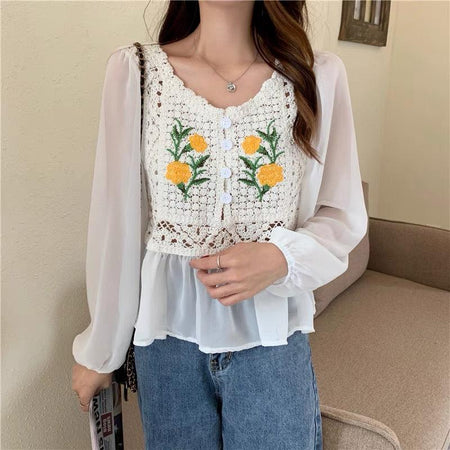 White - Ivy Crochet Top