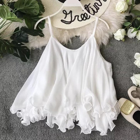 White - Keith Ruffled Blouse