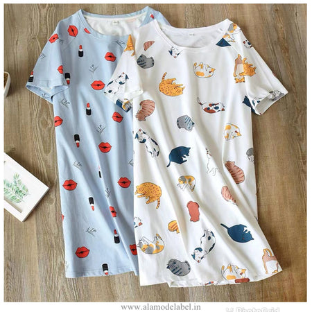 Animal Print - Silvesta Cotton Nightdress