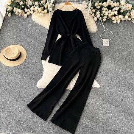 Black - Liboa Woolen Coord Set