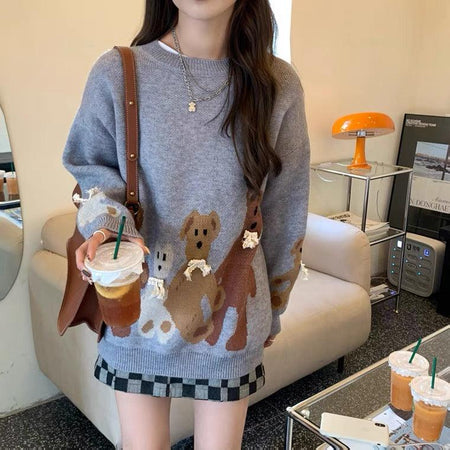 Blue - Saddle Statement Sweater Dress