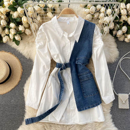 White - Cresta Statement Shirt Dress